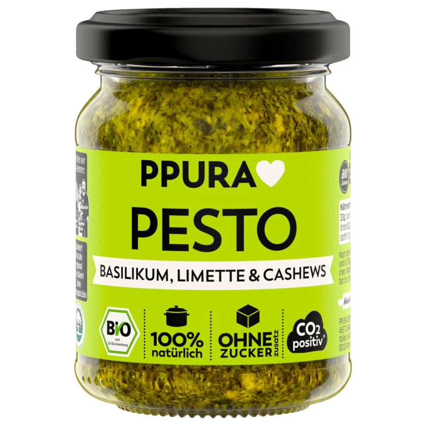 PPura Bio Pesto Basilikum Limette & Cashews 120g